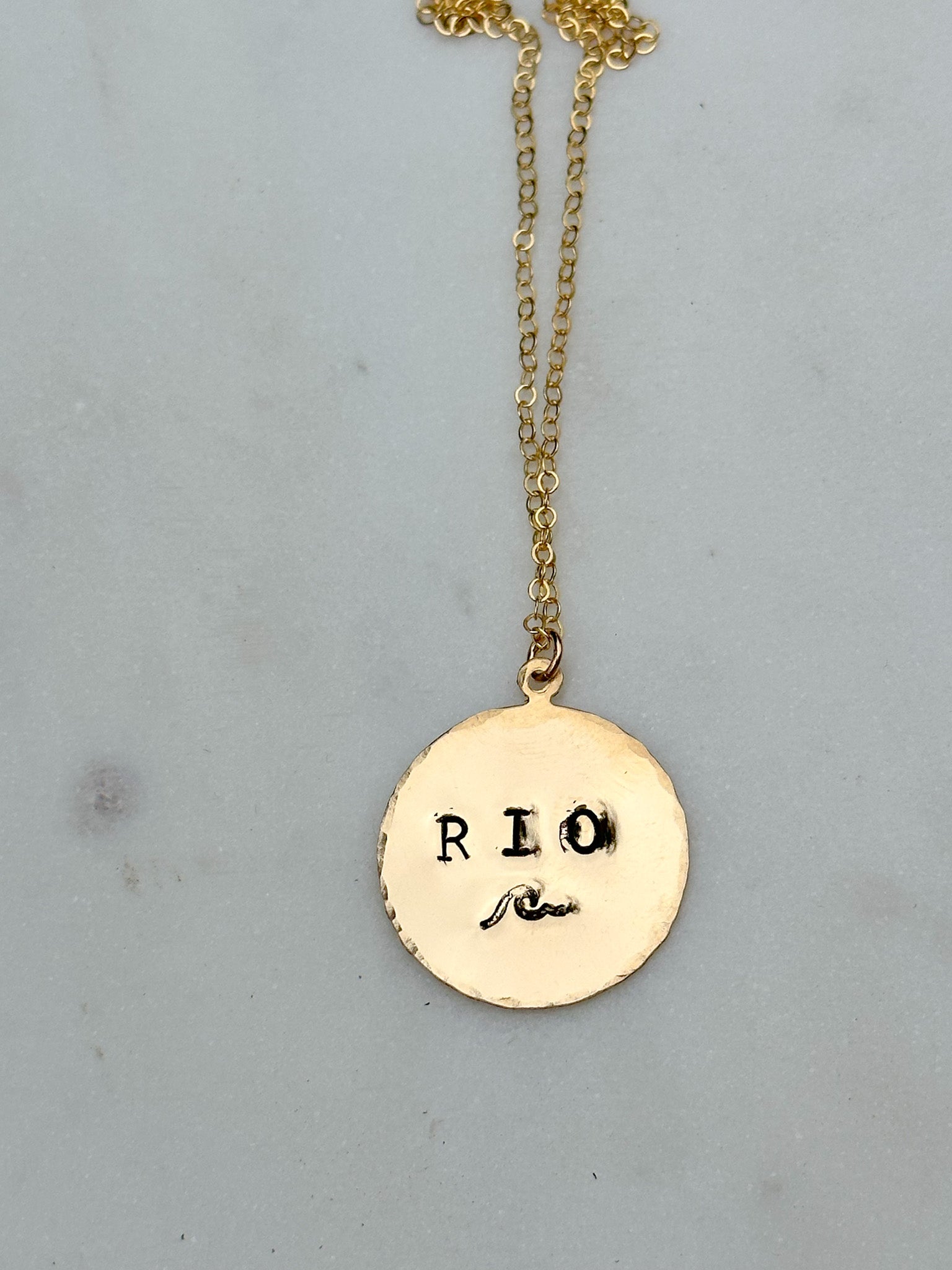 Custom name medallion necklace