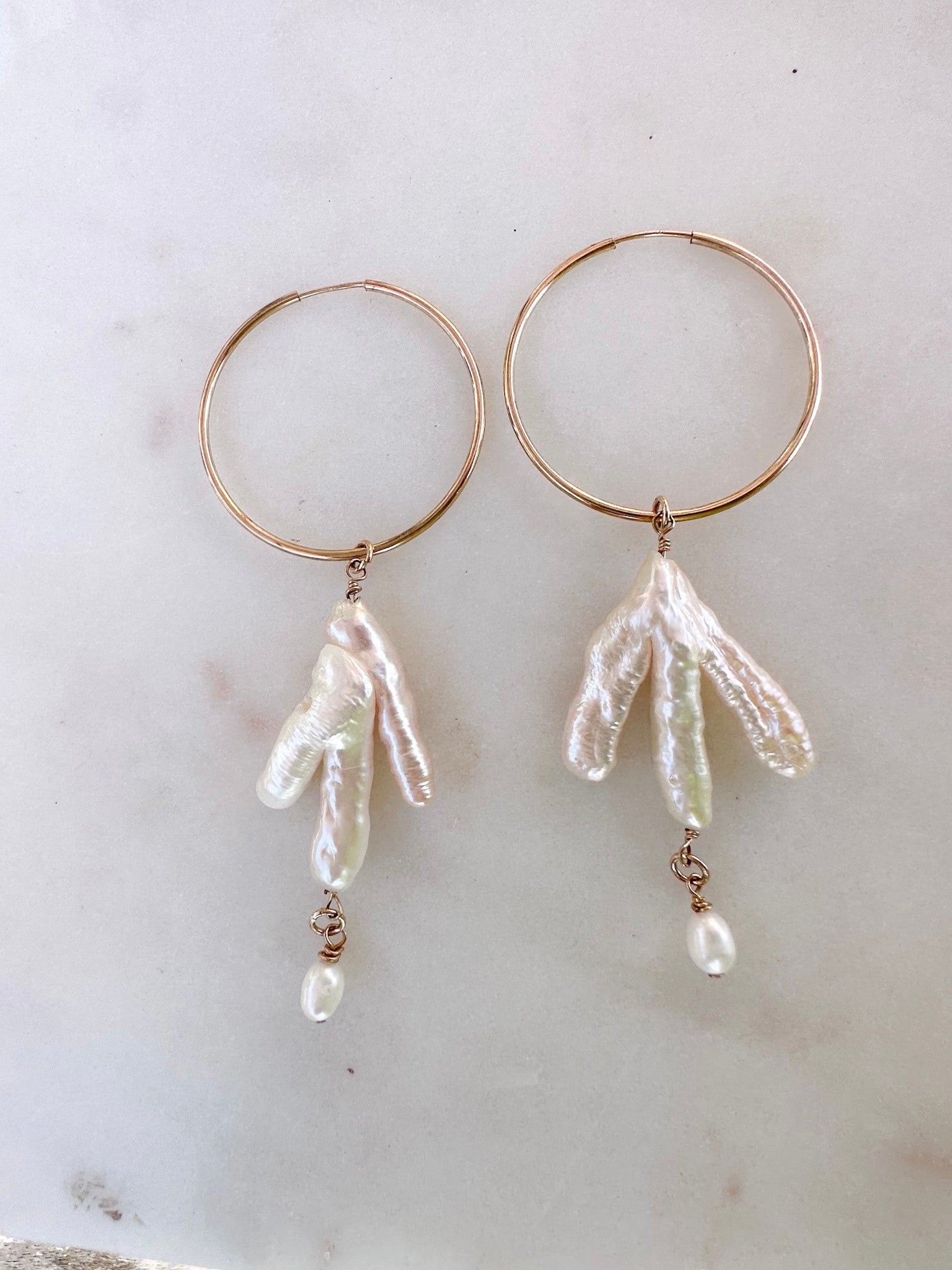 Vieques pearl hoops