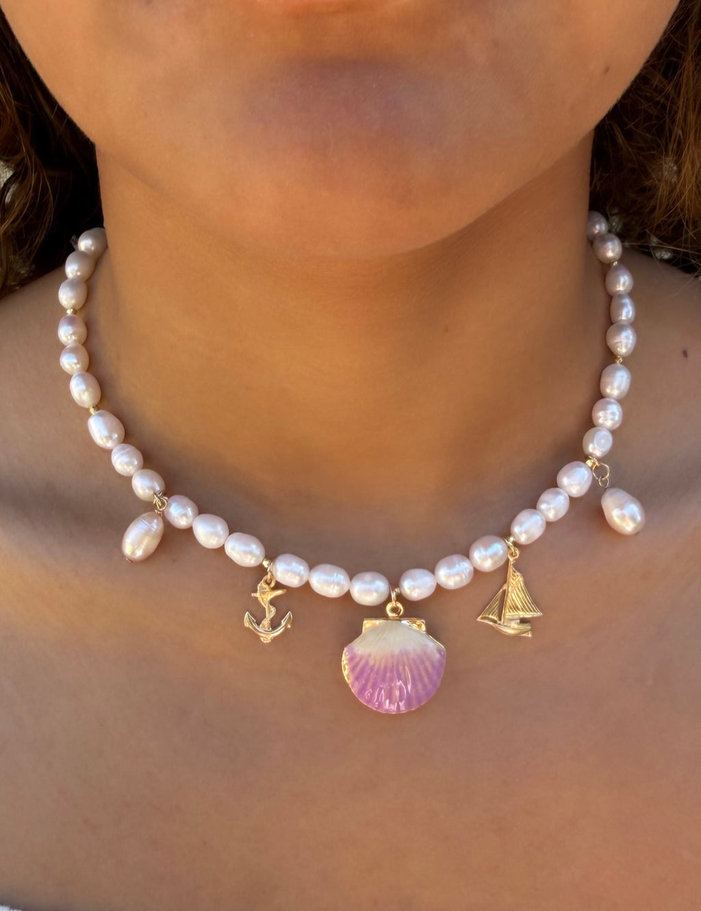 Sail away shell locket necklace