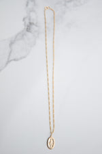 Virgin Mary Oval  medallion Necklace