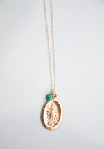 La Virgen María oval shaped medalion Necklace