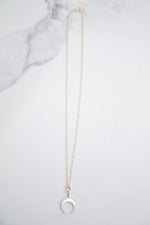 Mother Pearl crescent moon necklace