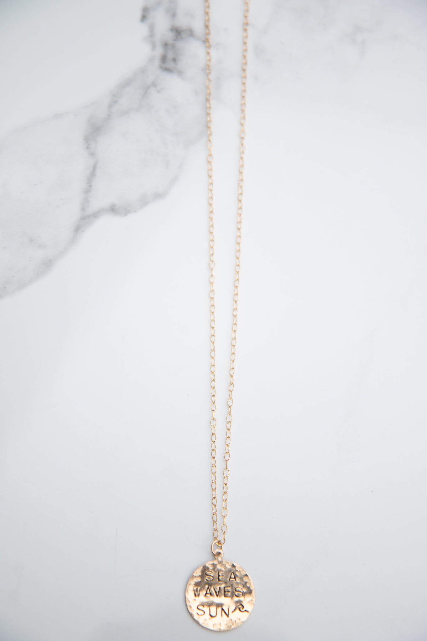 Sea - Sun - Waves round medallion necklace Necklace