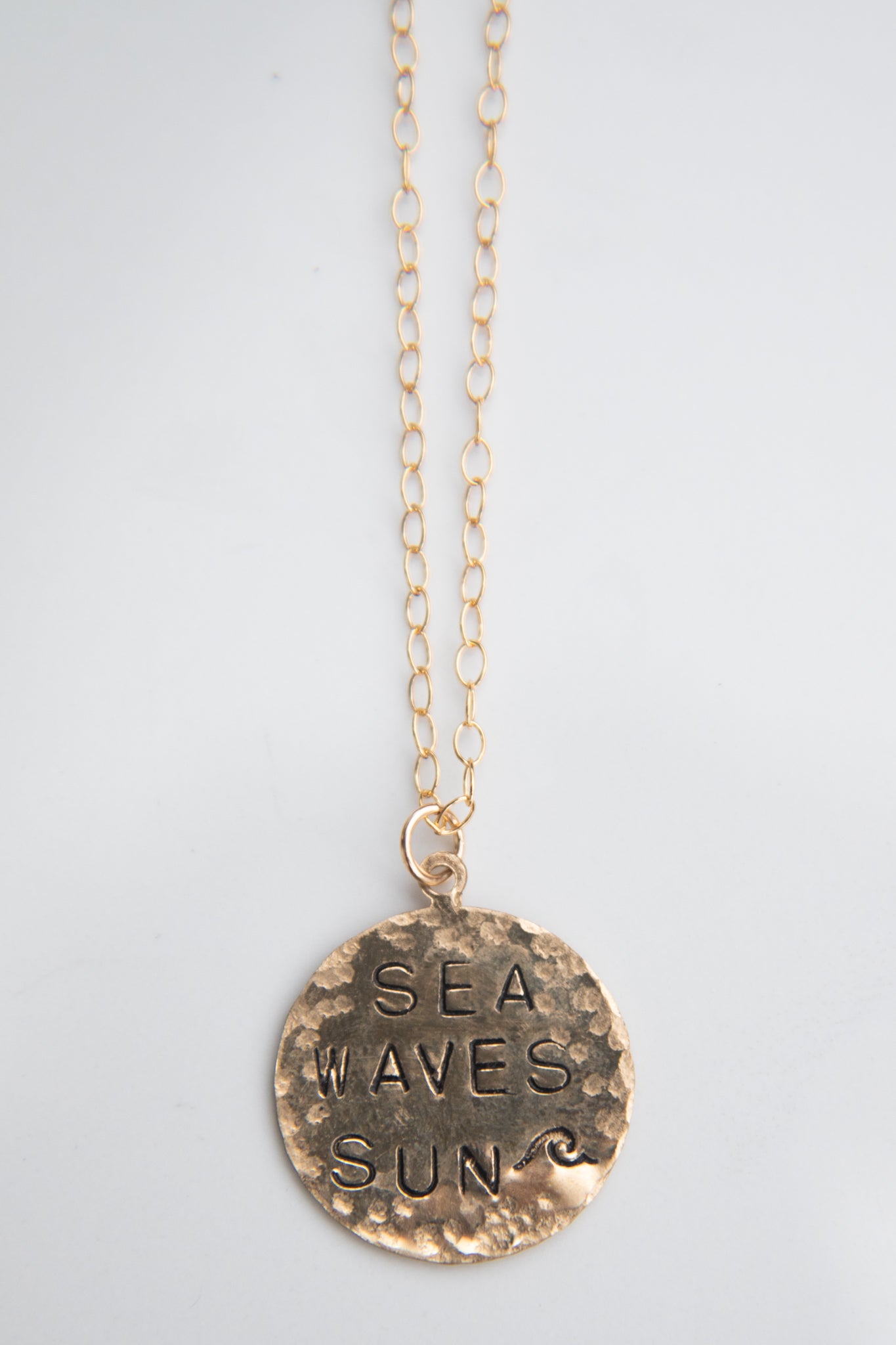 Sea - Sun - Waves round medallion necklace Necklace