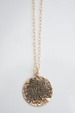 Sea - Sun - Waves round medallion necklace Necklace