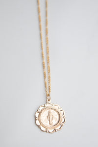 Virgin Mary Flower medallion