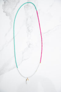 Island multicolor One of a kind with Moonstone spear One of a Kind - Pink/Turquoise