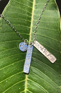 Personalized coordinate bar necklace