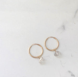 Herkimer Diamond Baby Hoops