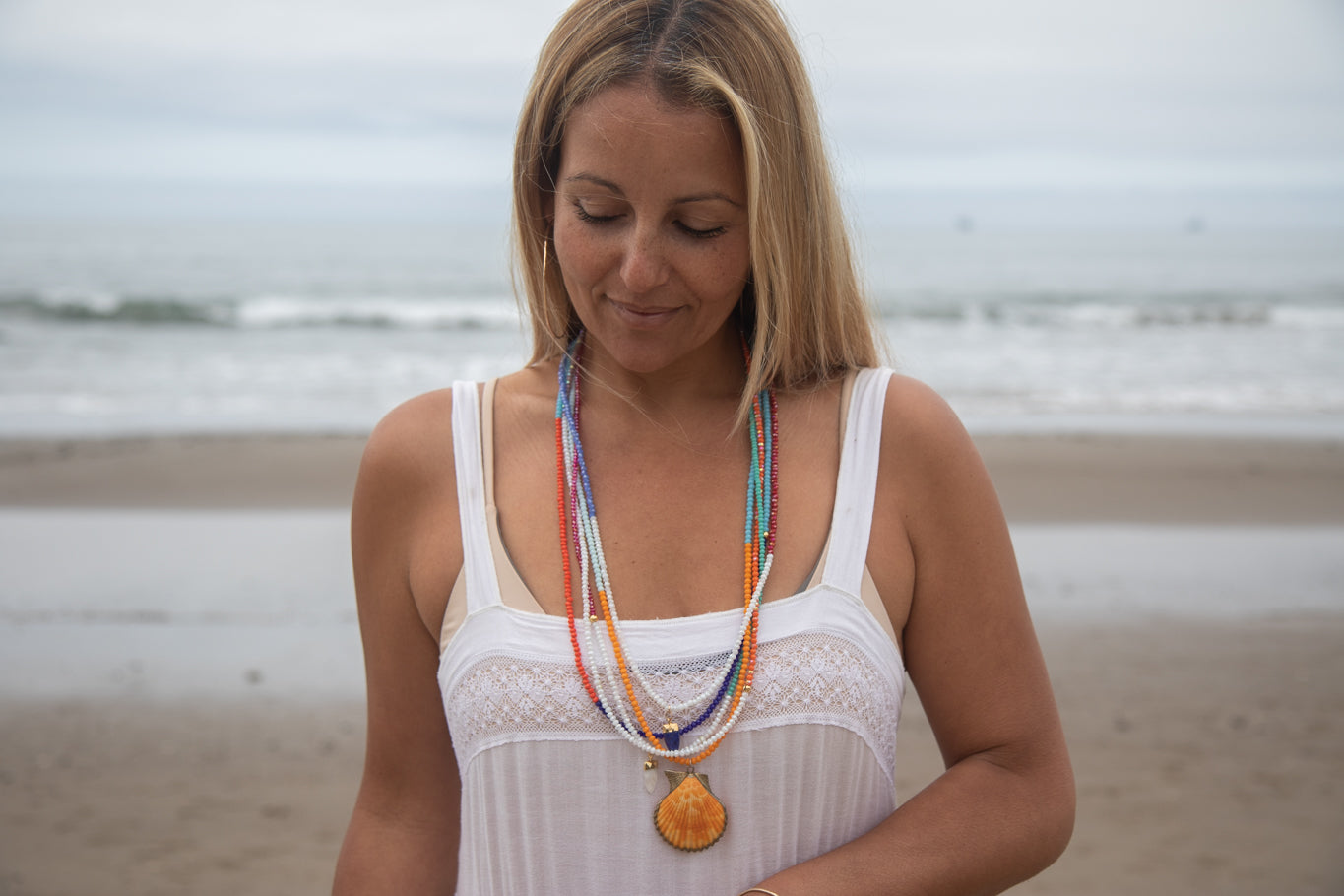 Island multicolor necklace one of a kind- Blue/Turquoise